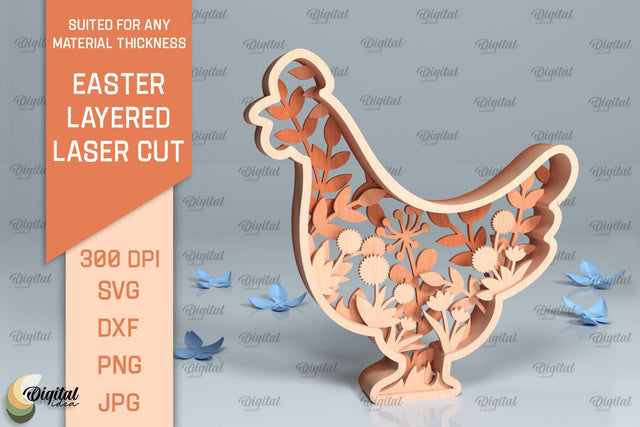 Easter Layered Decor SVG. 3D Easter Laser Cut SVG Evgenyia Guschina 