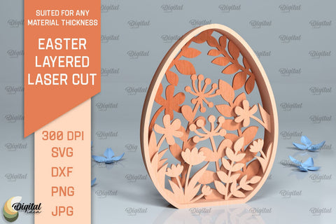Easter Layered Decor SVG Bundle. 3D Easter Laser Cut SVG Evgenyia Guschina 