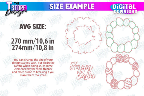 Easter Layered Wreath Bundle | Easter Design | Porch Decorating | Door Wreath | Wall Décor | CNC Files SVG The T Store Design 