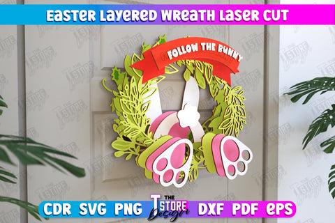 Easter Layered Wreath | Easter Design | Porch Decorating | Door Wreath | Wall Décor | CNC File SVG The T Store Design 
