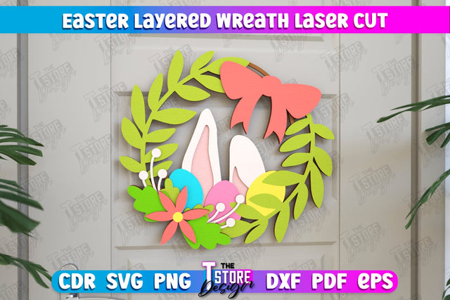 Easter Layered Wreath | Easter Design | Porch Decorating | Door Wreath | Wall Décor | CNC File SVG The T Store Design 