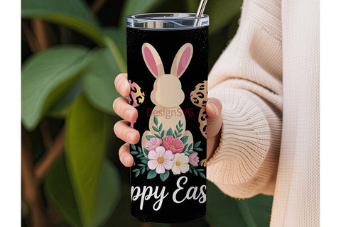 Easter Leopard Bunny 20oz Tumbler Wrap Sublimation DesignSVG 