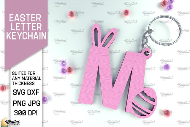 Easter Letter Keychain Laser Cut. Easter Bunny SVG. Letter M SVG Evgenyia Guschina 