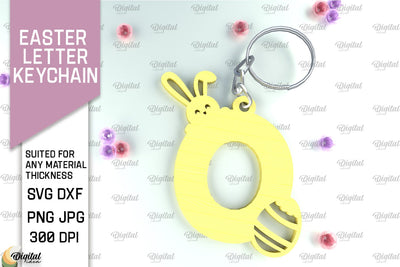 Easter Letter Keychain Laser Cut. Easter Bunny SVG. Letter O SVG Evgenyia Guschina 