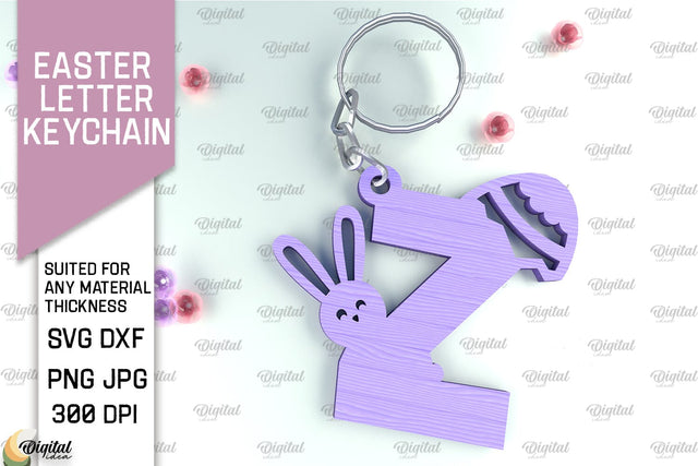 Easter Letter Keychain Laser Cut. Easter Bunny SVG. Letter Z SVG Evgenyia Guschina 