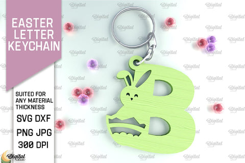 Easter Letter Keychains Laser Cut Bundle SVG Evgenyia Guschina 