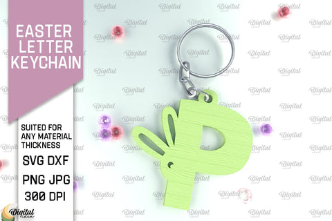 Easter Letter Keychains Laser Cut Bundle SVG Evgenyia Guschina 