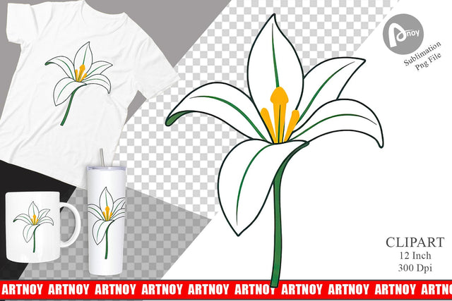 Easter Lily Clipart Sublimation artnoy 