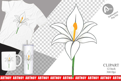 Easter Lily Clipart Sublimation artnoy 