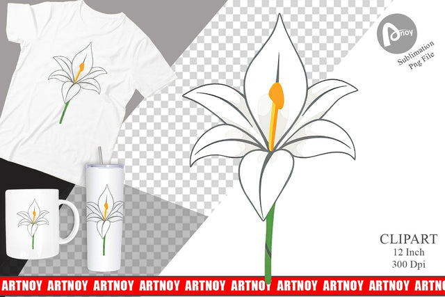 Easter Lily Clipart Sublimation artnoy 