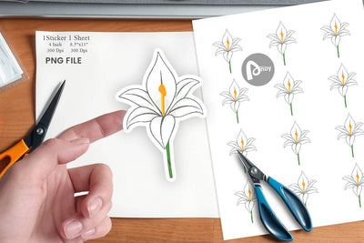 Easter Lily Sticker Sublimation artnoy 