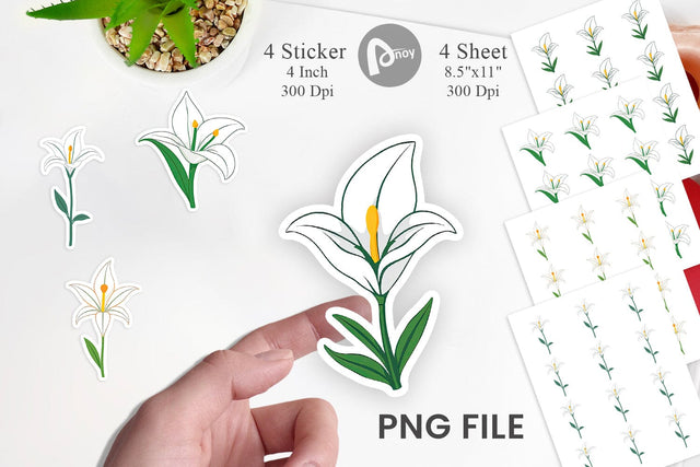 Easter Lily Sticker Sublimation artnoy 