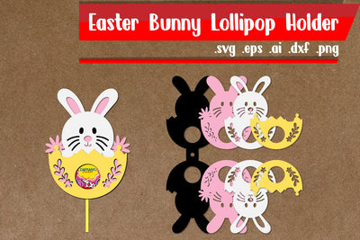 Easter Lollipop Holders | Bunny Lollipop Holders 3D Paper zafrans studio 