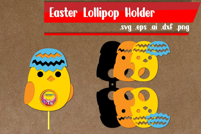 Easter Lollipop Holders | Chick Lollipop Holders 3D Paper zafrans studio 