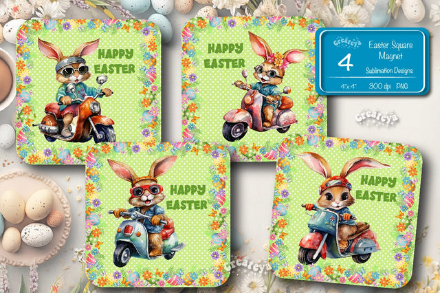 Easter magnet bundle Magnet sublimation bundle Easter fridge magnets Dishwasher magnet Square Magnet png Magnet bundle Sublimation Createya Design 