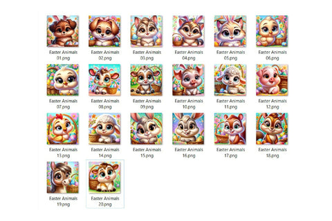 Easter Magnet Sublimation Bundle, Farm Animals Fridge Magnets Sublimation OrangeBrushStudio 