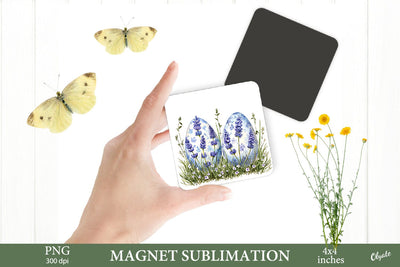 Easter Magnet Sublimation PNG. Lavander Egg Sublimation PNG Sublimation Olga Terlyanskaya 