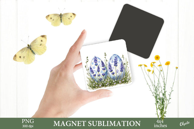 Easter Magnet Sublimation PNG. Lavander Egg Sublimation PNG Sublimation Olga Terlyanskaya 