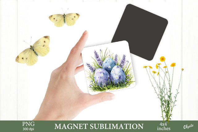 Easter Magnet Sublimation PNG. Lavander & Egg Sublimation Sublimation Olga Terlyanskaya 
