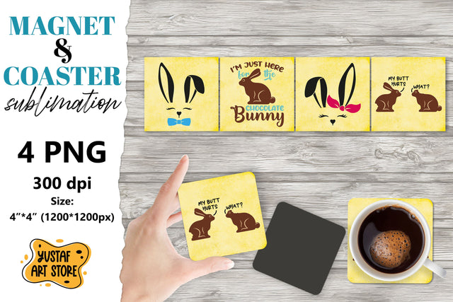 Easter magnet sublimation/Easter coaster sublimation 4 desig Sublimation Yustaf Art Store 