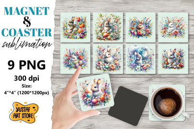 Easter magnet sublimation/Easter coaster sublimation bundle Sublimation Yustaf Art Store 