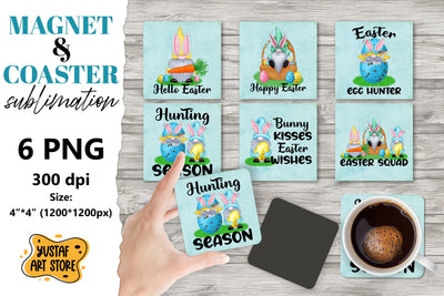 Easter magnet sublimation/Easter coaster sublimation bundle Sublimation Yustaf Art Store 