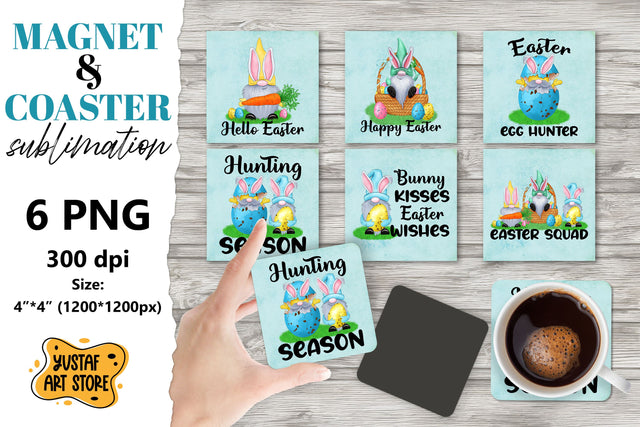 Easter magnet sublimation/Easter coaster sublimation bundle Sublimation Yustaf Art Store 