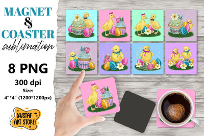 Easter magnet sublimation/Easter coaster sublimation bundle Sublimation Yustaf Art Store 