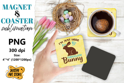 Easter magnet sublimation/Easter coaster sublimation bunny Sublimation Yustaf Art Store 