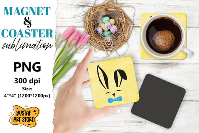 Easter magnet sublimation/Easter coaster sublimation bunny Sublimation Yustaf Art Store 
