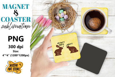 Easter magnet sublimation/Easter coaster sublimation bunny Sublimation Yustaf Art Store 