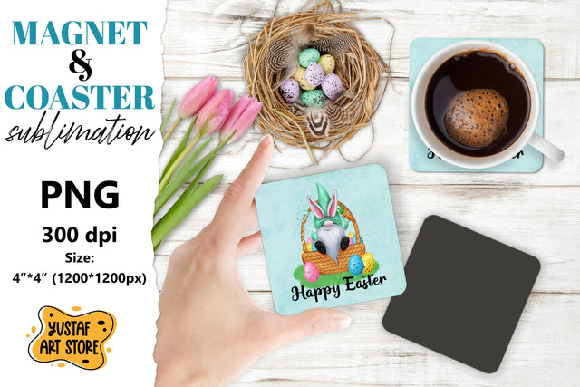 Easter magnet sublimation/Easter coaster sublimation gnome Sublimation Yustaf Art Store 