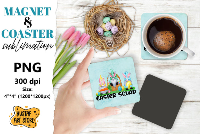 Easter magnet sublimation/Easter coaster sublimation gnome Sublimation Yustaf Art Store 