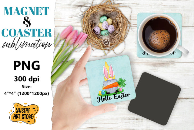 Easter magnet sublimation/Easter coaster sublimation gnome Sublimation Yustaf Art Store 