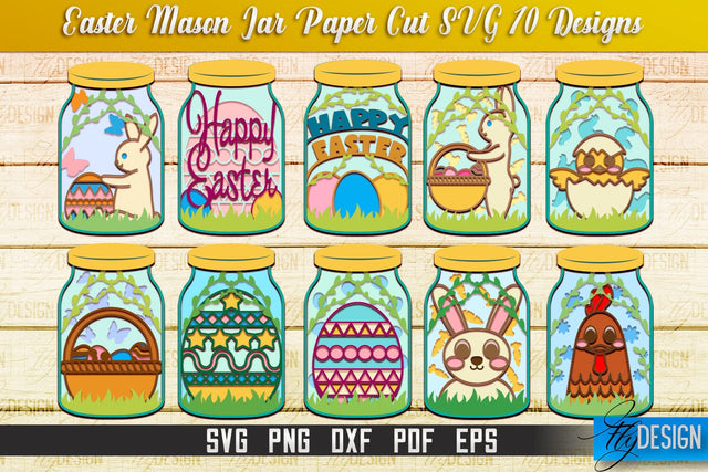 Easter Mason Jar SVG | Kitchen Design | SVG File SVG Fly Design 