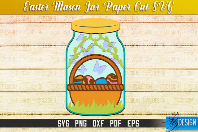 Easter Mason Jar SVG | Kitchen Design | SVG File SVG Fly Design 
