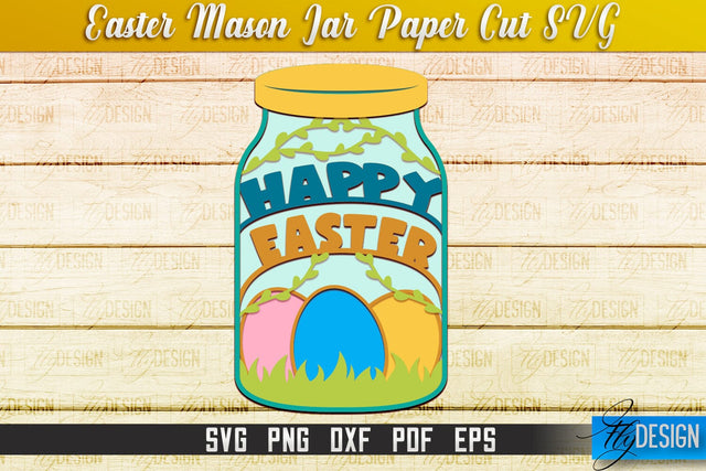 Easter Mason Jar SVG | Kitchen Design | SVG File SVG Fly Design 