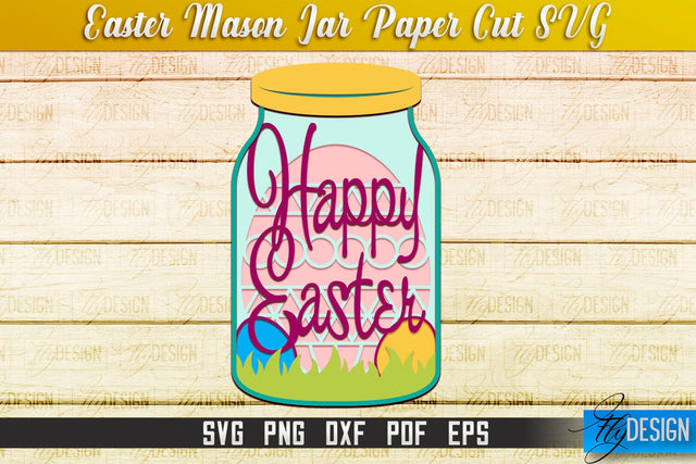 Easter Mason Jar SVG | Kitchen Design | SVG File SVG Fly Design 
