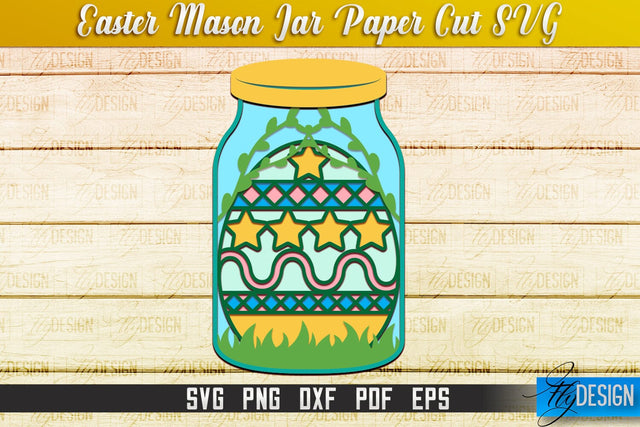 Easter Mason Jar SVG | Kitchen Design | SVG File SVG Fly Design 