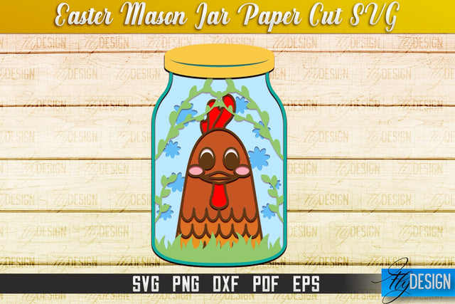 Easter Mason Jar SVG | Kitchen Design | SVG File SVG Fly Design 