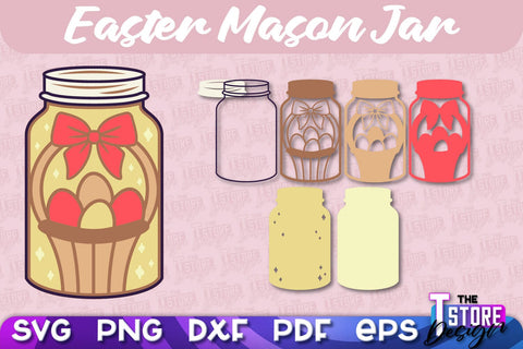 Easter Mason Jar SVG | Kitchen Design | SVG File SVG The T Store Design 
