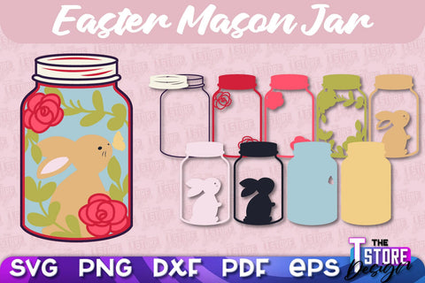 Easter Mason Jar SVG | Kitchen Design | SVG File SVG The T Store Design 