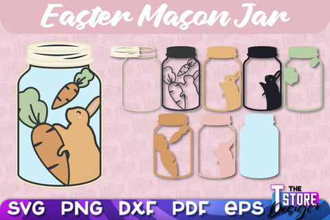 Easter Mason Jar SVG | Kitchen Design | SVG File SVG The T Store Design 