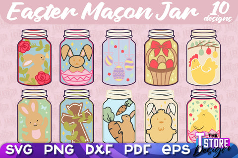 Easter Mason Jar SVG | Kitchen Design | SVG File SVG The T Store Design 