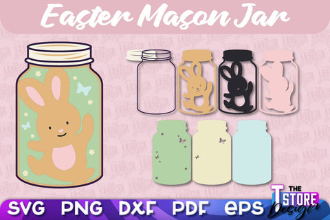 Easter Mason Jar SVG | Kitchen Design | SVG File SVG The T Store Design 