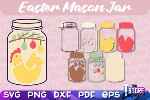 Easter Mason Jar SVG | Kitchen Design | SVG File SVG The T Store Design 