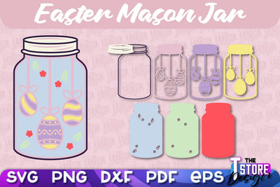 Easter Mason Jar SVG | Kitchen Design | SVG File SVG The T Store Design 