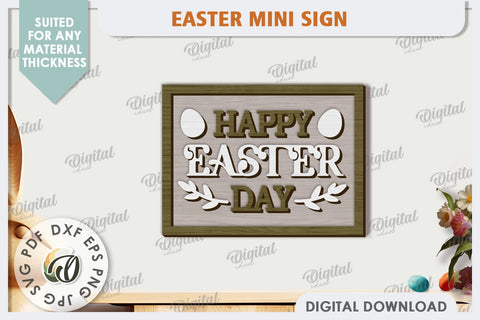 Easter Mini Sign Laser Cut. Easter Decor. Easter Sign SVG SVG Evgenyia Guschina 