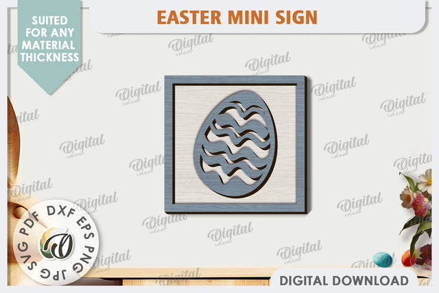 Easter Mini Sign Laser Cut. Easter Decor. Easter Sign SVG SVG Evgenyia Guschina 