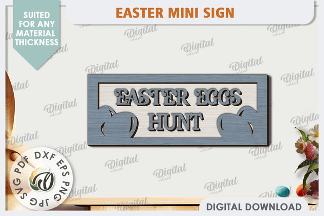 Easter Mini Sign Laser Cut. Easter Decor. Easter Sign SVG SVG Evgenyia Guschina 